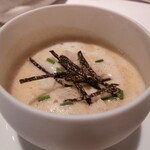 レストラン コバヤシ - ポテトとポロ葱のポタージュ ホタテ貝の香り