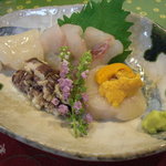 お好み焼YOKI - 帆立貝柱、生海胆、そい、蝦蛄、烏賊。