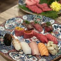 黄金出汁しゃぶと江戸前寿司 肉のあさつ 梅田お初天神店 - 