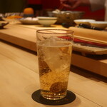 鮨 しみづ - 梅酒ソーダ割り