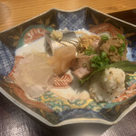 松濤はろう - コースのお造り　ツマがご飯になっています