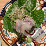 Oikawa - お造り　平目昆布〆、針魚
