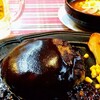 アミーゴ - ハンバーグ（大）とソパデアロス（メキシコ風あつあつ雑炊）とハイボール