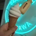 北川牛乳店 - 生ジェラートコーン焦がしもなかトッピング