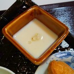 そば家やまき - 前菜三品の蕎麦豆腐(R5.1.22撮影)