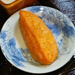 そば家やまき - 前菜三品の蕎麦稲荷(R5.1.22撮影)