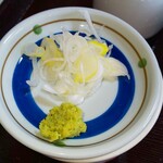 そば家やまき - 薬味(刻み葱、本山葵)(R5.1.22撮影)