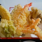 そば家やまき - キスと海老天の天ぷら６種(R5.1.22撮影)