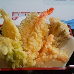 そば家やまき - キスと海老天の天ぷら６種(R5.1.22撮影)