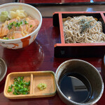 Sajimasuisan - ランチ 炙りサーモン丼そばセット（1,000円）