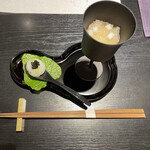 酒肴 大阪まんぷく堂 - 山葵葉に一口餅にキャビア、蟹に蕪