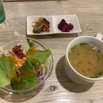 Kurashikikafethito - サラダ、みそ汁、小鉢【2023.1】