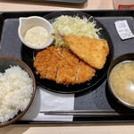 松のや - ロースかつ＆アジフライ定食