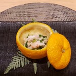 銀座 稲葉 - 蟹とセリの味噌和え