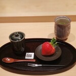 銀座 稲葉 - お汁粉とあまおう