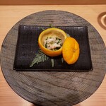 銀座 稲葉 - 蟹とセリの味噌和え