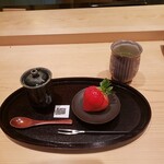 銀座 稲葉 - お汁粉とあまおう