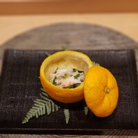 銀座 稲葉 - 蟹とセリの味噌和え