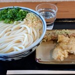 こだわり八輻 - かけうどん(大 3玉)、ちくわ天、とり天
