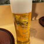 横浜すし好 - 生ビール2杯　ワインは、もうないので日本酒で攻めました（笑）