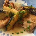 猫丸食堂 - ★豚肉と野菜の蕪あんかけ　
      　（豚肉一切れ、ししとう、長芋食べました）