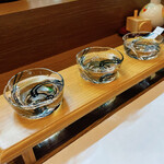 Ajiraku Yumeri - 日本酒3種呑み比べ