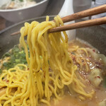 らーめん ほっぺ家 - 辛味噌ラーメン　麺アップ