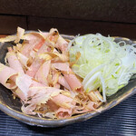 そば くら富 - 釜揚げ熱汁の薬味