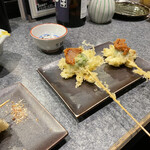 八重洲天ぷら串山本家 - 蕗の塔を味噌で