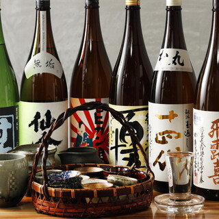 全国より仕入れる選りすぐりの日本酒。希少な銘柄も◎