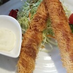 キッチン ブルー グローブ - ご飯の後ろにマヨネーズがありました！