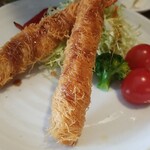 キッチン ブルー グローブ - ソースを掛けて準備