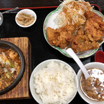 鞠家 麻婆豆福店 - 「炸鶏麻婆豆腐セット」1,050円