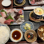 かわらばん - お刺身定食＋茶碗蒸し