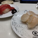 回転寿司みさき - 赤身、ホタテ