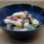 家庭料理 小川 - たこ九条ねぎ辛子酢みそ