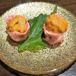 肉割烹 英 - ウニと和牛のつまみ