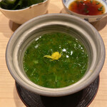 鮨結う翼 - 菜の花と穴子の茶碗蒸し