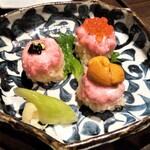 肉割烹 英 - 追加分　黒毛和牛サーロイン中落ち三種のおはぎ