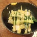 たこ坊主と九条ネギの酸っぱ味噌和え