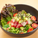 Seafood salad (with wasabi dressing)