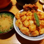 天丼 金子屋 - 天ばら丼みそ汁付き(1,300円)