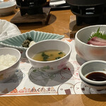 加賀屋 - お子様　刺身　茶碗蒸し　ごはん