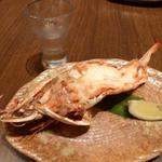 寿司の磯松 - 大海老塩焼き。旬の魚と特上握りコースの1品