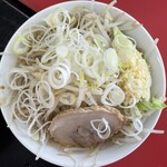 ラーメン もっけだの - 『ハーフラーメンニンニクヤサイマシマシ+ネギ』