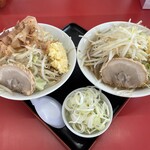 ラーメン もっけだの - 『ハーフ&ハーフ(汁なし&ラーメン)ニンニクヤサイマシマシ+ネギ』