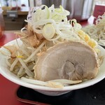 ラーメン もっけだの - 『ハーフ汁なしニンニクヤサイマシマシ+ネギ』