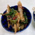 ゆたか食堂 - 葱と牛蒡のキンピラ