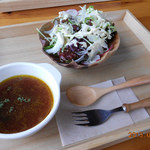 カフェポレポレ - ランチ　サラダ　スープ