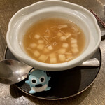 中華 本田 - 豆腐の山芋と貝柱餡かけ